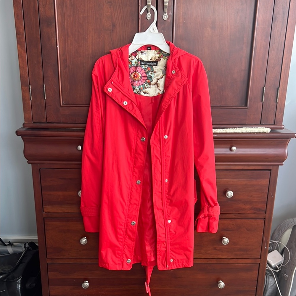 Steve Madden Women's Red Rain Coat